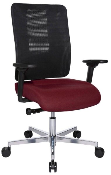 Topstar Bürostuhl Sitness Open X (N) Deluxe Alu mit Schiebesitz, OX39WTW2 T270 Stoff rot, Gestell alu