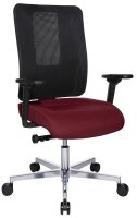 Topstar Bürostuhl Sitness Open X (N) Deluxe Alu mit Schiebesitz, OX39WTW2 T270 Stoff rot, Gestell alu