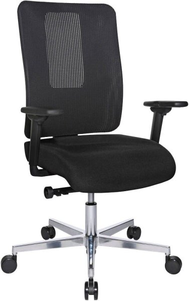 Topstar Bürostuhl Sitness Open X (N) Deluxe Alu mit Schiebesitz, OX39WTW2 T200 Stoff schwarz, Gestell alu