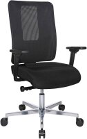 Topstar Bürostuhl Sitness Open X (N) Deluxe Alu mit Schiebesitz, OX39WTW2 T200 Stoff schwarz, Gestell alu