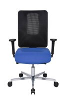 Topstar Bürostuhl Sitness Open X (N) Deluxe Alu mit Schiebesitz, OX39WTW2 T260 Stoff blau, Gestell alu