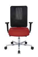 Topstar Bürostuhl Sitness Open X (N) Deluxe Alu mit Schiebesitz, OX39WTW2 T210 Stoff rot, Gestell alu
