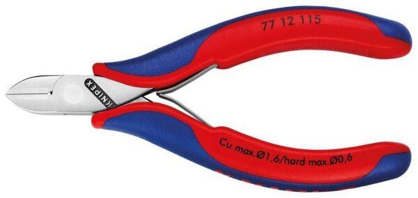 KNIPEX Elektronik-Seitenschneider 77 12 115 mit Facette + Drahtklemme