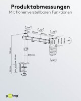 goobay Monitor-Halterung Single Flex 58528 schwarz für 1 Monitor, Tischklemme