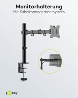 goobay Monitor-Halterung Single Flex 58528 schwarz für 1 Monitor, Tischklemme