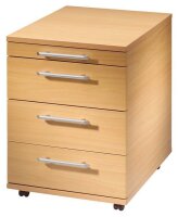 HAMMERBACHER Basic 1606 Rollcontainer buche 4 Auszüge 42,8 x 58,0 x 59,0 cm