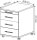 HAMMERBACHER Basic 1606 Rollcontainer buche 4 Auszüge 42,8 x 58,0 x 59,0 cm