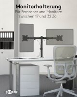 goobay Monitor-Halterung Flex 58529 schwarz für 2 Monitore, Tischklemme