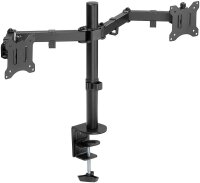 goobay Monitor-Halterung Flex 58529 schwarz für 2 Monitore, Tischklemme