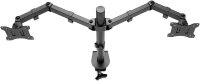 goobay Monitor-Halterung Flex 58529 schwarz für 2 Monitore, Tischklemme