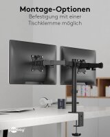 goobay Monitor-Halterung Flex 58529 schwarz für 2 Monitore, Tischklemme