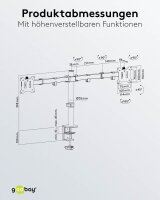 goobay Monitor-Halterung Flex 58529 schwarz für 2 Monitore, Tischklemme
