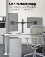 goobay Monitor-Halterung Fix 59394 schwarz für 2 Monitore, Tischklemme, Tischbohrung