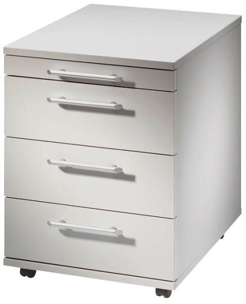 HAMMERBACHER Basic 1606 Rollcontainer lichtgrau 4 Auszüge 42,8 x 58,0 x 59,0 cm