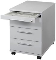 HAMMERBACHER AC30 Rollcontainer lichtgrau 4 Auszüge 42,8 x 58,0 x 59,0 cm