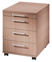 HAMMERBACHER AC30 Rollcontainer nussbaum 4 Auszüge 42,8 x 58,0 x 59,0 cm