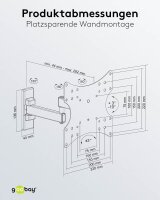 goobay TV-Wandhalterung Basic FULLMOTION (S) schwarz
