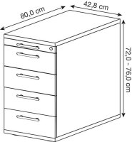 HAMMERBACHER Solid Standcontainer ahorn 5 Auszüge...