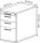 HAMMERBACHER Solid Standcontainer lichtgrau 4 Auszüge Kunststoff-Relinggriff silber 42,8 x 80,0 x 72,0 - 76,0 cm