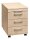 HAMMERBACHER Basic 1606 Rollcontainer ahorn 4 Auszüge 42,8 x 58,0 x 59,0 cm