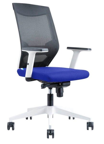 rocada Bürostuhl, 908W-3 Stoff blau, Gestell weiß