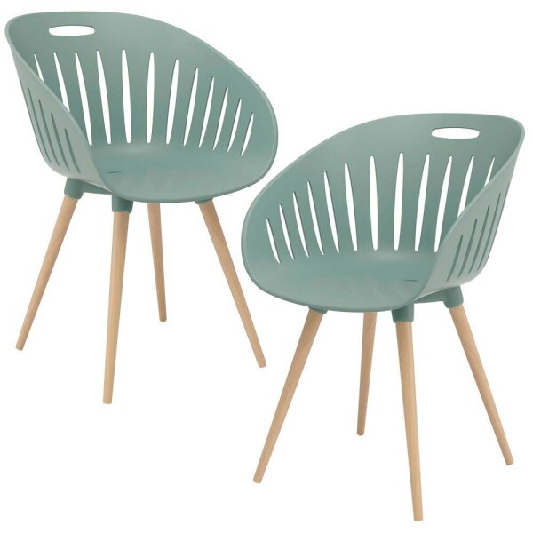 Topstar Schalenstühle T2023 FZ20EIO-2 olive Kunststoff, 2 St.