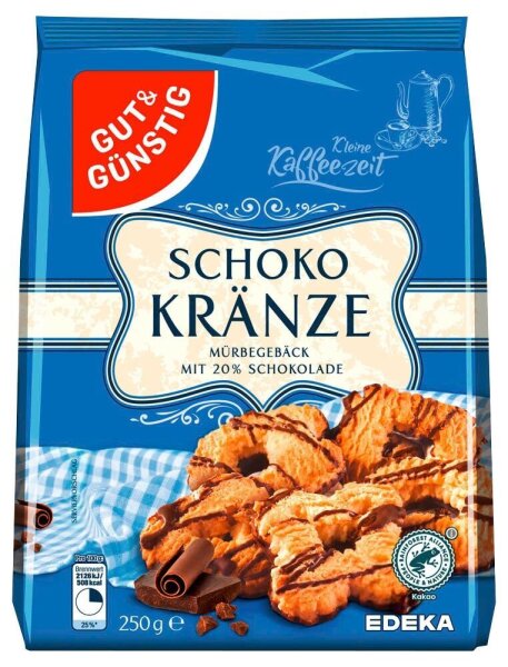 GUT&GÜNSTIG Schokokränze Kekse 250,0 g, 1 St.
