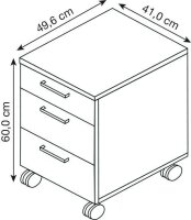 MÖBELPARTNER Rollcontainer anthrazit 3 Auszüge...