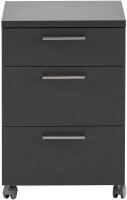 MÖBELPARTNER Rollcontainer anthrazit 3 Auszüge 41,0 x 49,6 x 60,0 cm