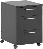 MÖBELPARTNER Rollcontainer anthrazit 3 Auszüge 41,0 x 49,6 x 60,0 cm