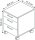 MÖBELPARTNER Rollcontainer anthrazit 3 Auszüge 41,0 x 49,6 x 60,0 cm