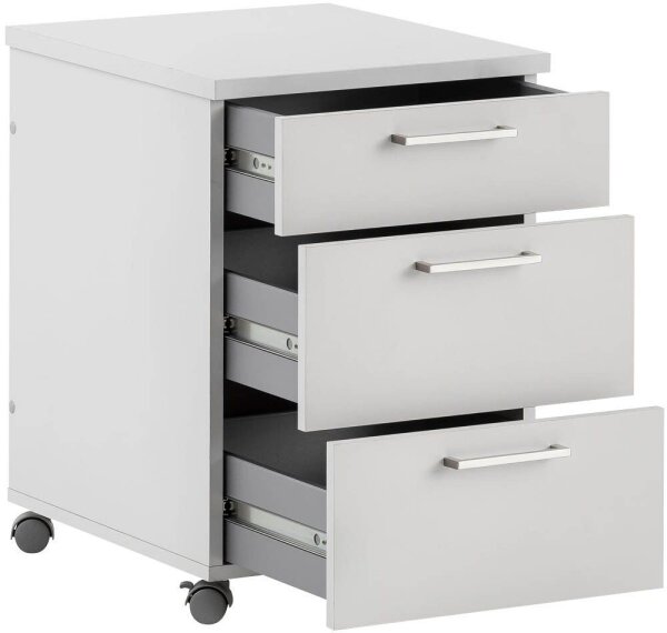 MÖBELPARTNER Rollcontainer lichtgrau 3 Auszüge 41,0 x 49,6 x 60,0 cm