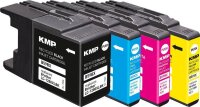 KMP B59VX schwarz, cyan, magenta, gelb Druckerpatronen kompatibel zu brother LC-1280XLVALBP, 4er-Set