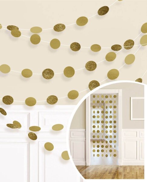 amscan® Hängegirlanden Glitzer gold 6 St.