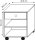 VCM my office Salda Rollcontainer schwarz 1 Auszug 45,0 x 38,0 x 54,0 cm