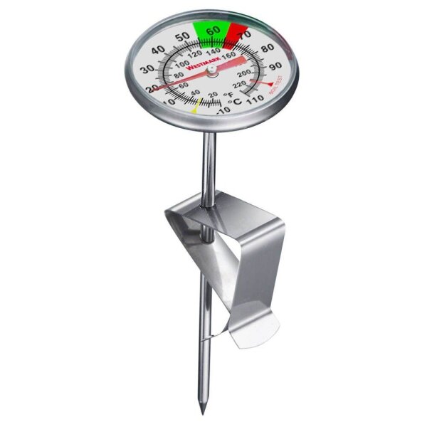 WESTMARK Milch-Thermometer mit Clip Kerntemperatur-Lebensmittelthermometer silber, 1 St.