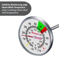 WESTMARK Milch-Thermometer mit Clip Kerntemperatur-Lebensmittelthermometer silber, 1 St.
