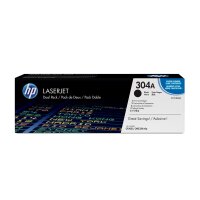 HP 304A 2er Pack Schwarz LaserJet Tonerpatrone (CC530AD)