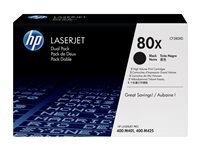 HP 80x 2er Pack Schwarz LaserJet Tonerpatrone (CF280XD)