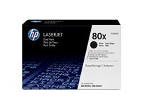 HP 80x 2er Pack Schwarz LaserJet Tonerpatrone (CF280XD)