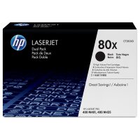 HP 80x 2er Pack Schwarz LaserJet Tonerpatrone (CF280XD)