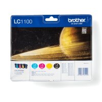 BROTHER LC1100 Value Pack 4er Pack Schwarz, Gelb, Cyan, Magenta Tintenpatrone