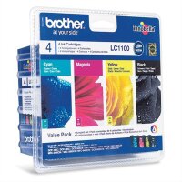 BROTHER LC1100 Value Pack 4er Pack Schwarz, Gelb, Cyan, Magenta Tintenpatrone
