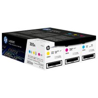 HP 305A 3er Pack Farbe (Cyan, Magenta, Gelb) LaserJet Tonerpatrone (CF370AM)