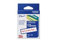 BROTHER Schriftbandkassette 12mm farblos/rot