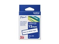 BROTHER Tape TZE233/weiß/bl /8m/12mm/Ptouch 1000