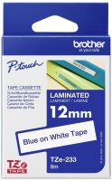 BROTHER Tape TZE233/weiß/bl /8m/12mm/Ptouch 1000