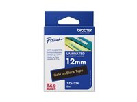 Tape TZE334/bk/gold/8m/12mm/P-touch 1000