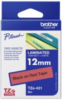 Tape TZE431/rot/bk /8m/12mm/P-touch 1000