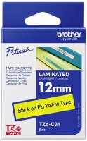 BROTHER Band signalgelb/schwarz 12mm